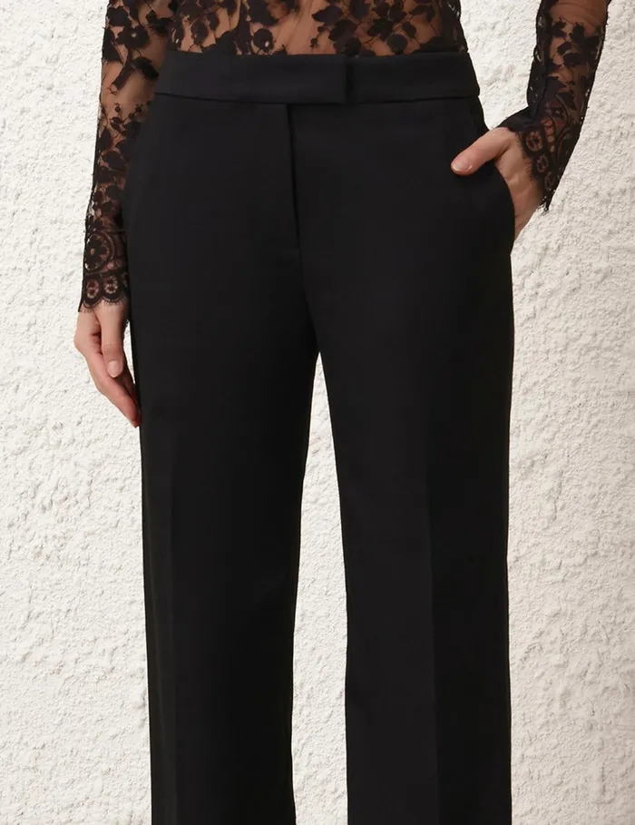 Women Shorts and Pants Zimmermann Illustration Straight Tux Pant Black
