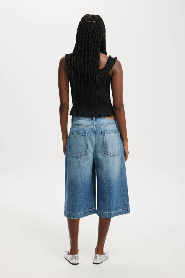 Women Shorts and Skirts Cotton On 90 S Baggy Denim Jort Azure Blue