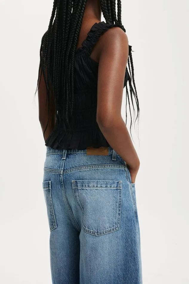 Women Shorts and Skirts Cotton On 90 S Baggy Denim Jort Azure Blue