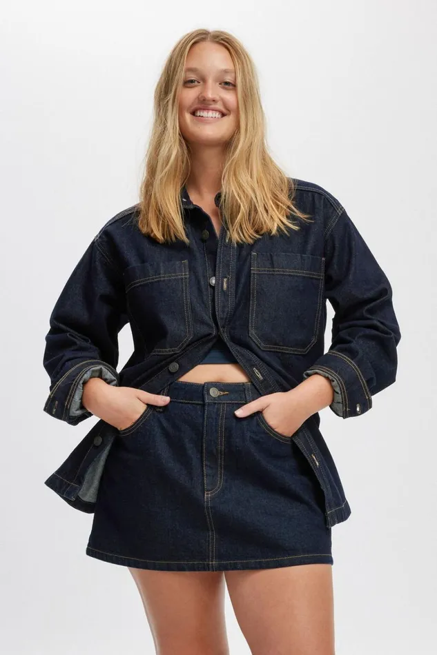 Women Shorts Cotton On Denim Mini Skirt Indigo