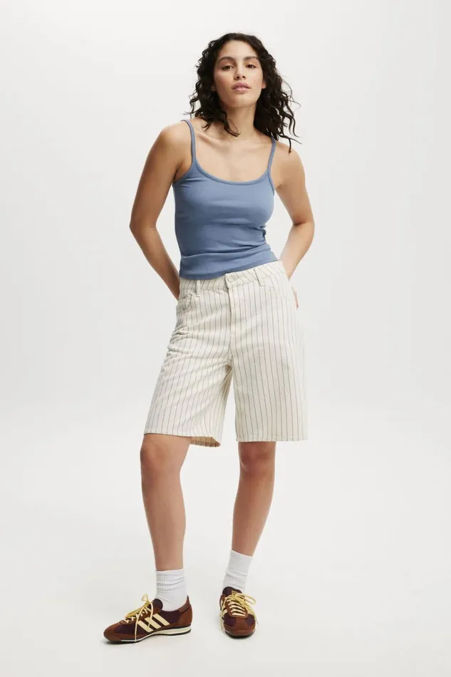 Women Shorts Cotton On Super Baggy Denim Jort Portsea Stripe