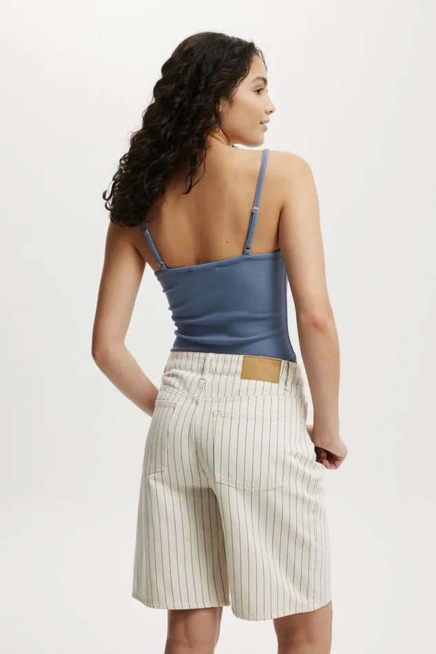 Women Shorts Cotton On Super Baggy Denim Jort Portsea Stripe