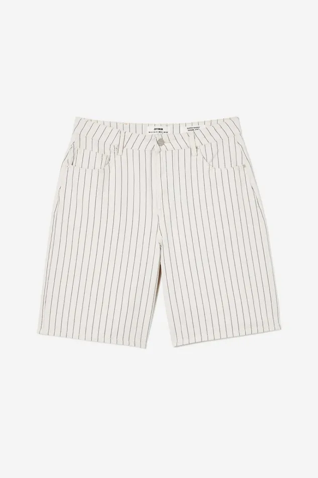 Women Shorts Cotton On Super Baggy Denim Jort Portsea Stripe
