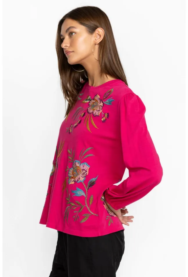 Women Sidonia Bishop Sleeve Sequin Tee Vivacious Johnny Was Tops