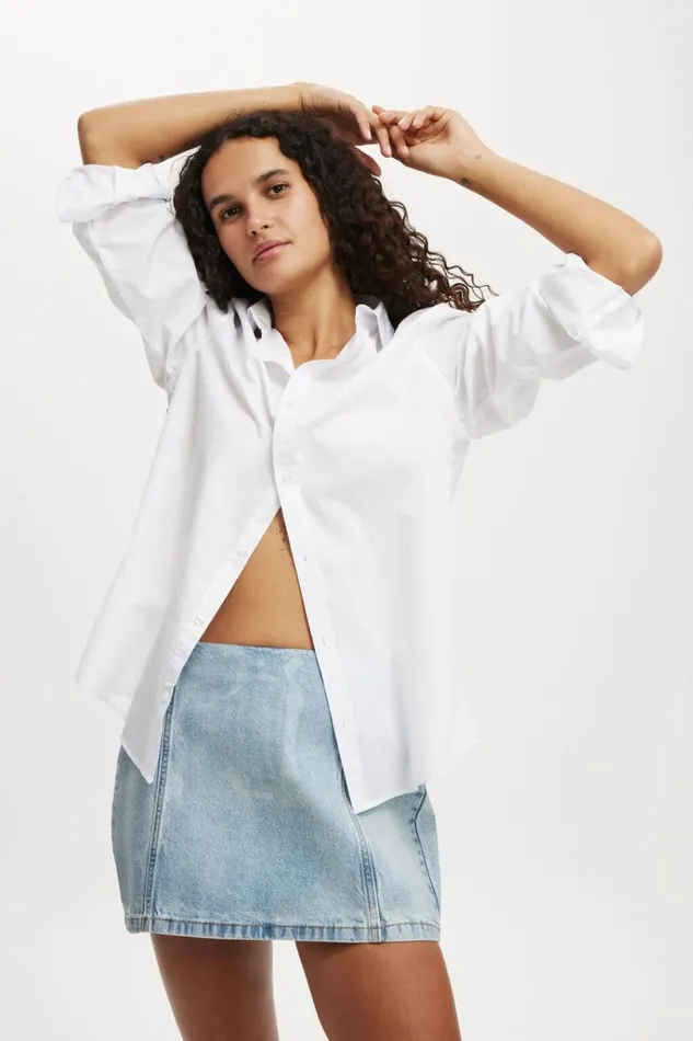 Women Skirts Cotton On ALine Denim Mini Skirt Wet Lookglacier