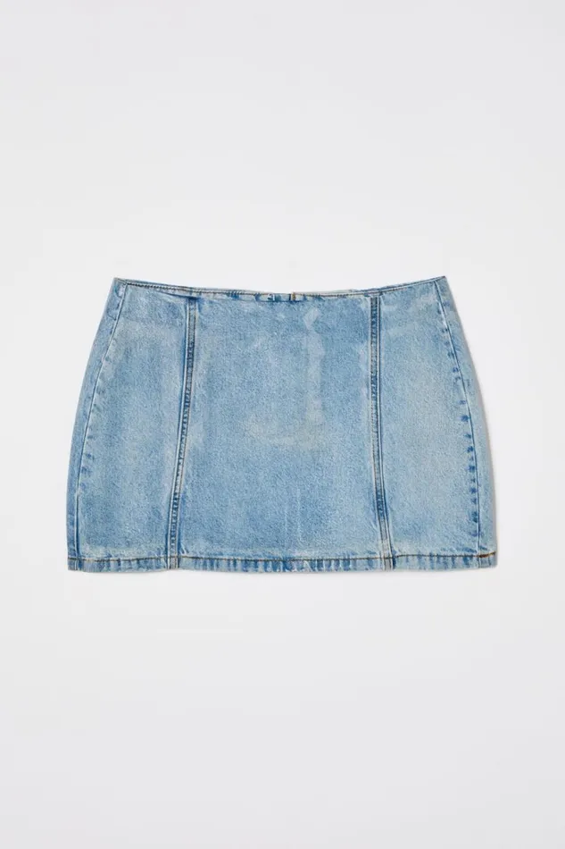 Women Skirts Cotton On ALine Denim Mini Skirt Wet Lookglacier