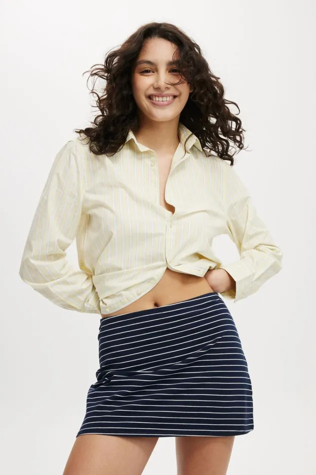 Women Skirts Cotton On Bella Mini Skirt Classic Stripe Navy