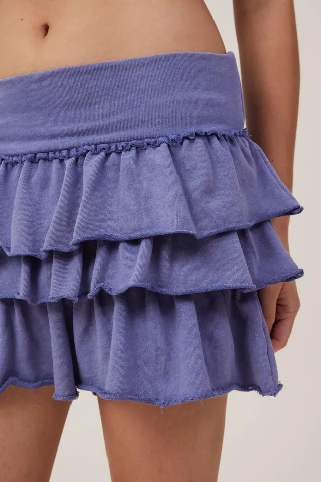 Women Skirts Cotton On Fleece Rara Skirt Washed Blueberry Dream