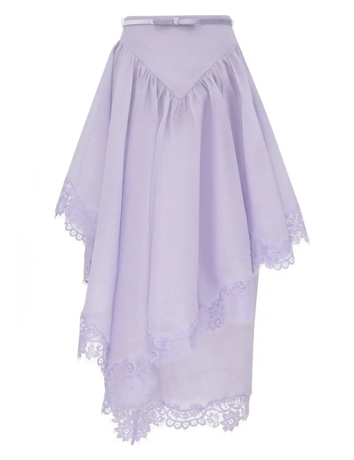 Women Skirts Zimmermann Crush Lace Trim Skirt Jacaranda