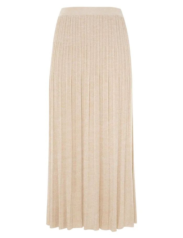 Women Skirts Zimmermann Halliday Rib Midi Skirt Cream Lurex