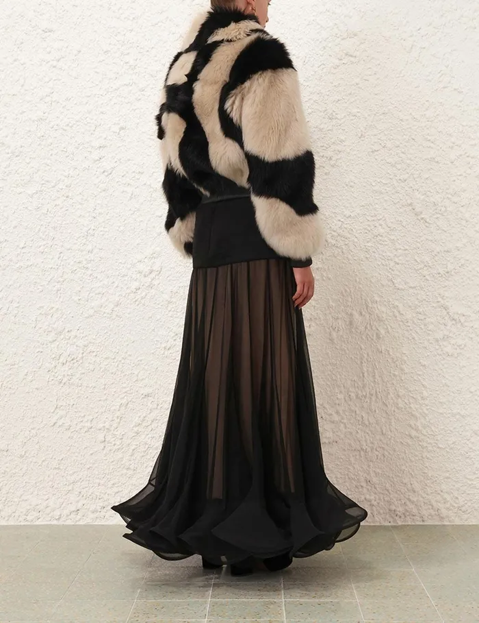 Women Skirts Zimmermann Illustration Flounce Skirt Black