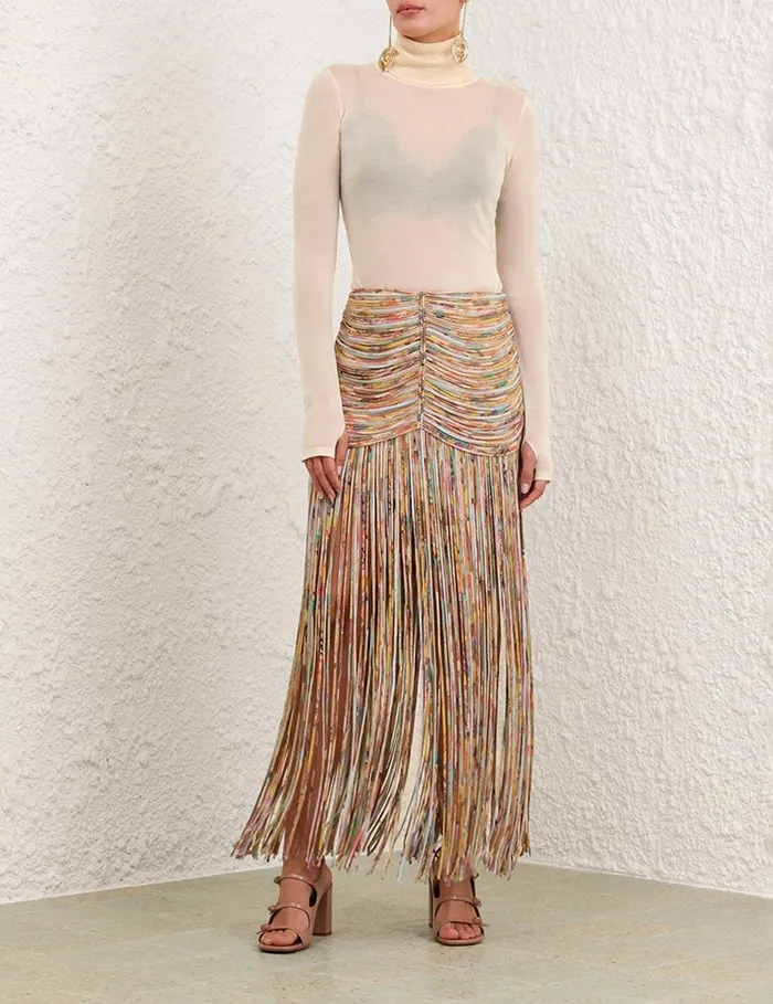 Women Skirts Zimmermann Pavilion Rouleau Maxi Skirt Mixed Eden