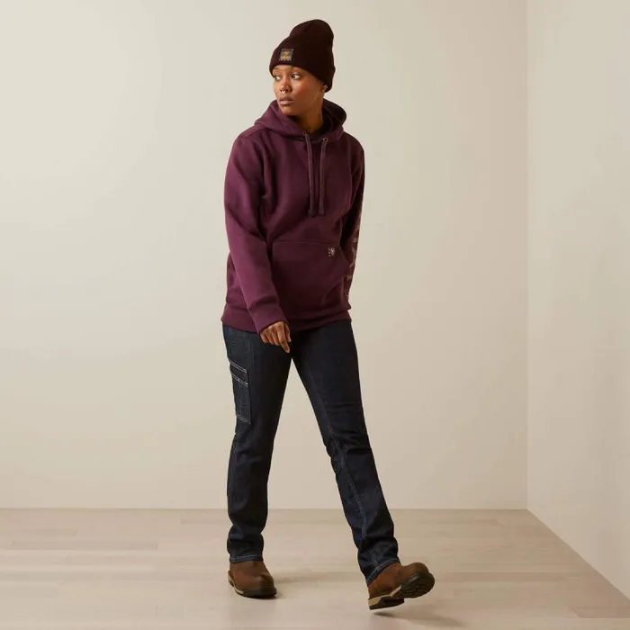 Women Sweatshirts and Hoodies Ariat Rebar Graphic Hoodie Potent Purple Peppercorn Women Sweatshirts and Hoodies Ariat Rebar Graphic Hoodie Potent Purple Peppercorn