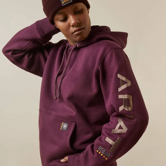 Women Sweatshirts and Hoodies Ariat Rebar Graphic Hoodie Potent Purple Peppercorn Women Sweatshirts and Hoodies Ariat Rebar Graphic Hoodie Potent Purple Peppercorn