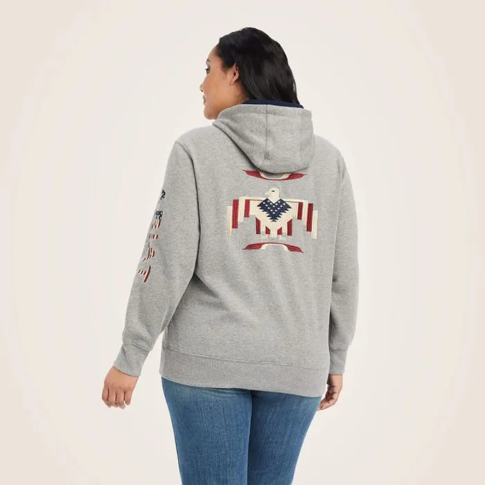 Women Sweatshirts and Hoodies Ariat Thunderbird Chimayo Hoodie Heather Grey Women Sweatshirts and Hoodies Ariat Thunderbird Chimayo Hoodie Heather Grey