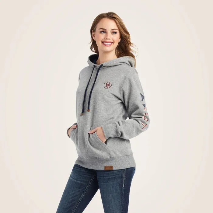 Women Sweatshirts and Hoodies Ariat Thunderbird Chimayo Hoodie Heather Grey Women Sweatshirts and Hoodies Ariat Thunderbird Chimayo Hoodie Heather Grey