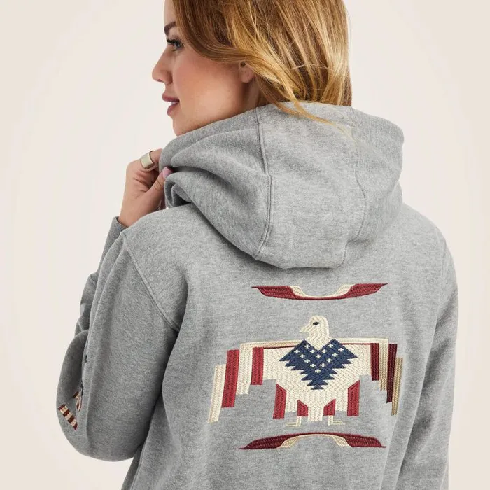 Women Sweatshirts and Hoodies Ariat Thunderbird Chimayo Hoodie Heather Grey Women Sweatshirts and Hoodies Ariat Thunderbird Chimayo Hoodie Heather Grey