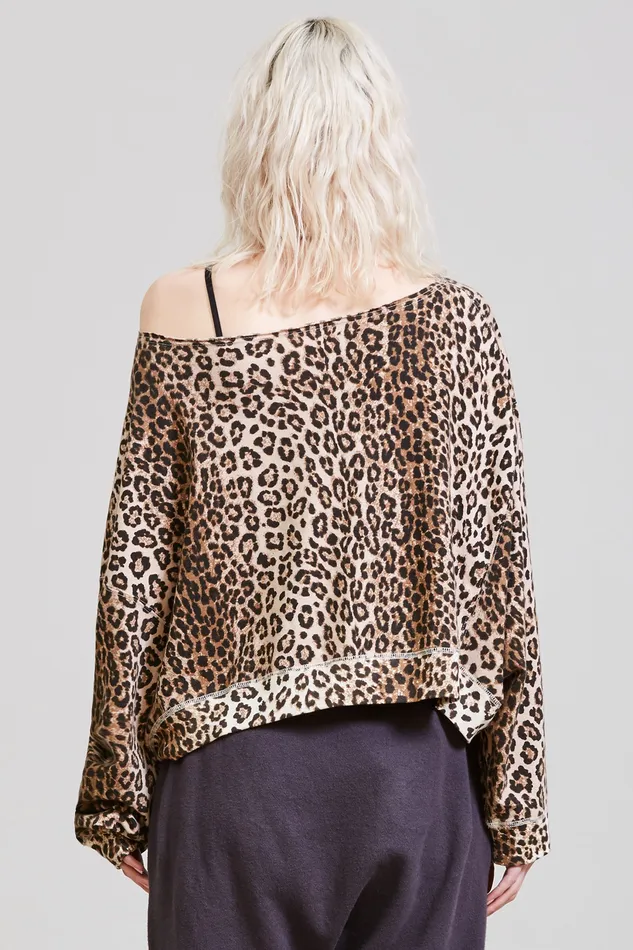 Women Sweatshirts R13 Off Shoulder Patti Sweatshirt 8211 Leopard