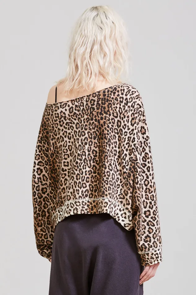 Women Sweatshirts R13 Off Shoulder Patti Sweatshirt 8211 Leopard