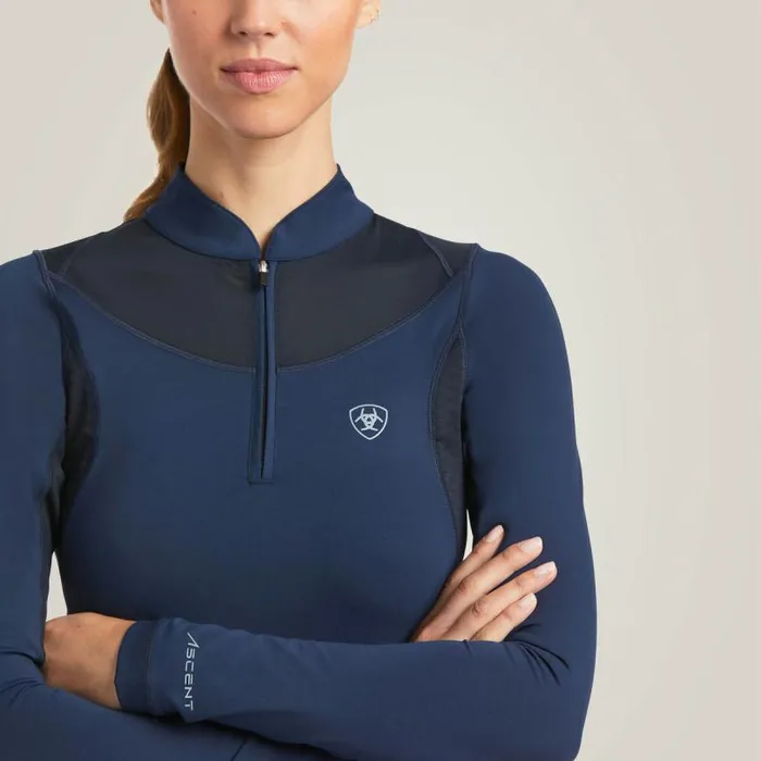Women TShirts and Tops Ariat Ascent 14 Zip Baselayer Navy Women TShirts and Tops Ariat Ascent 14 Zip Baselayer Navy