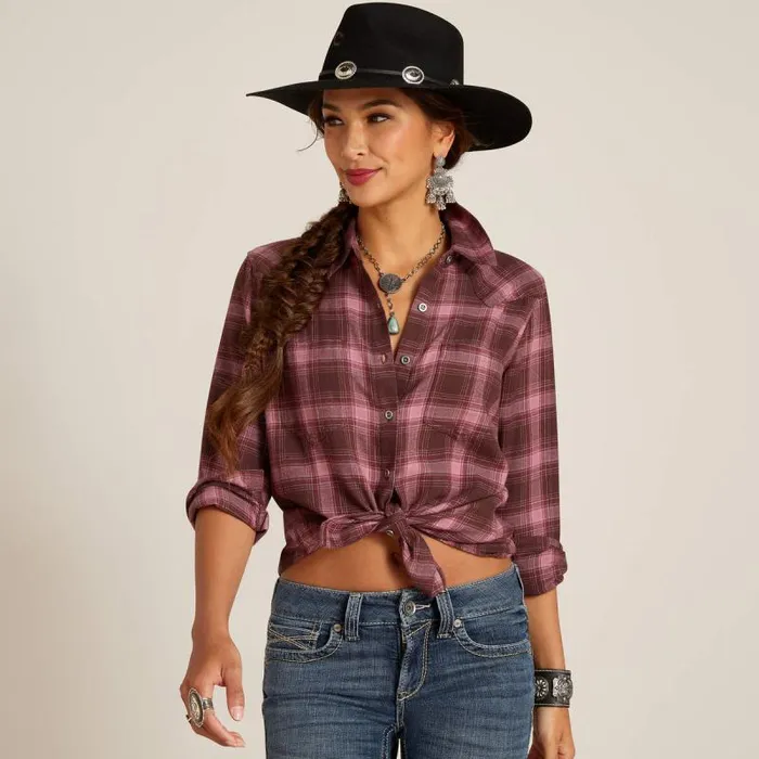 Women TShirts and Tops Ariat Billie Jean Shirt Lucky Plaid