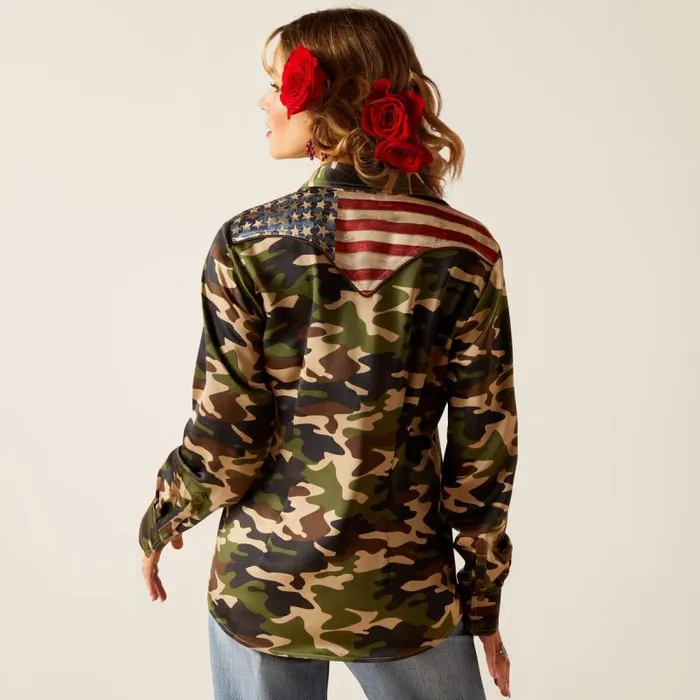 Women TShirts and Tops Ariat Camo Pride Rodeo Quincy Shirt Wild West Usa Women TShirts and Tops Ariat Camo Pride Rodeo Quincy Shirt Wild West Usa