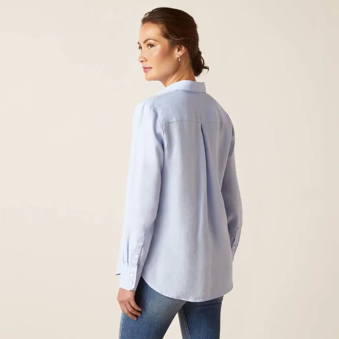 Women TShirts and Tops Ariat Cazadero Blouse Chambray Blue Women TShirts and Tops Ariat Cazadero Blouse Chambray Blue