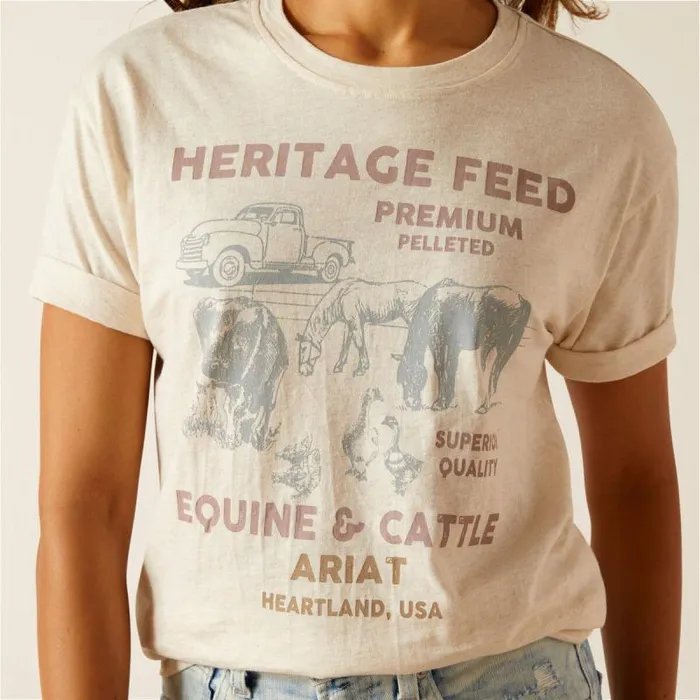 Women TShirts and Tops Ariat Feed TShirt Oatmeal Heather Women TShirts and Tops Ariat Feed TShirt Oatmeal Heather