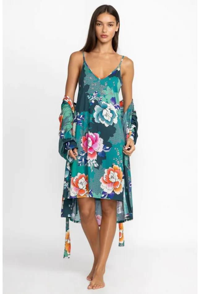 Women The Brigette Cami Sleep Dress Tura Turquoise Johnny Was Sleepwear