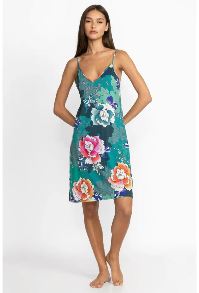Women The Brigette Cami Sleep Dress Tura Turquoise Johnny Was Sleepwear