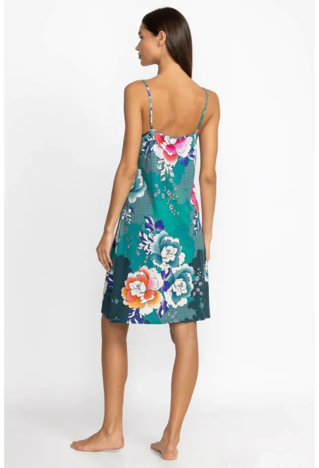 Women The Brigette Cami Sleep Dress Tura Turquoise Johnny Was Sleepwear