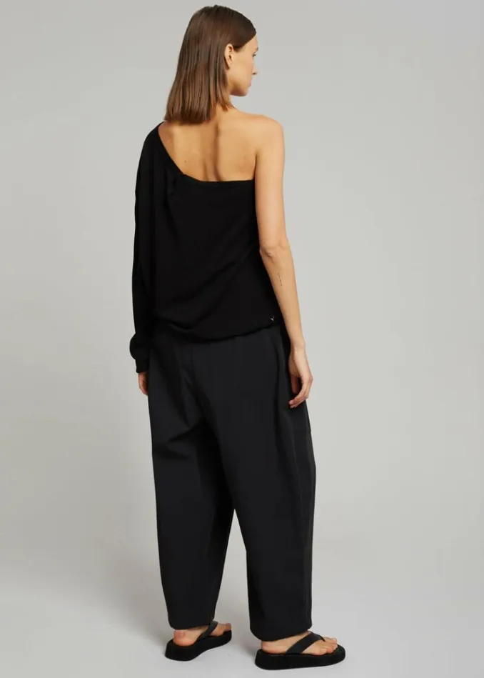 Women The Frankie Shop Bianca One Shoulder Loose Knit Top 8211 Black Black
