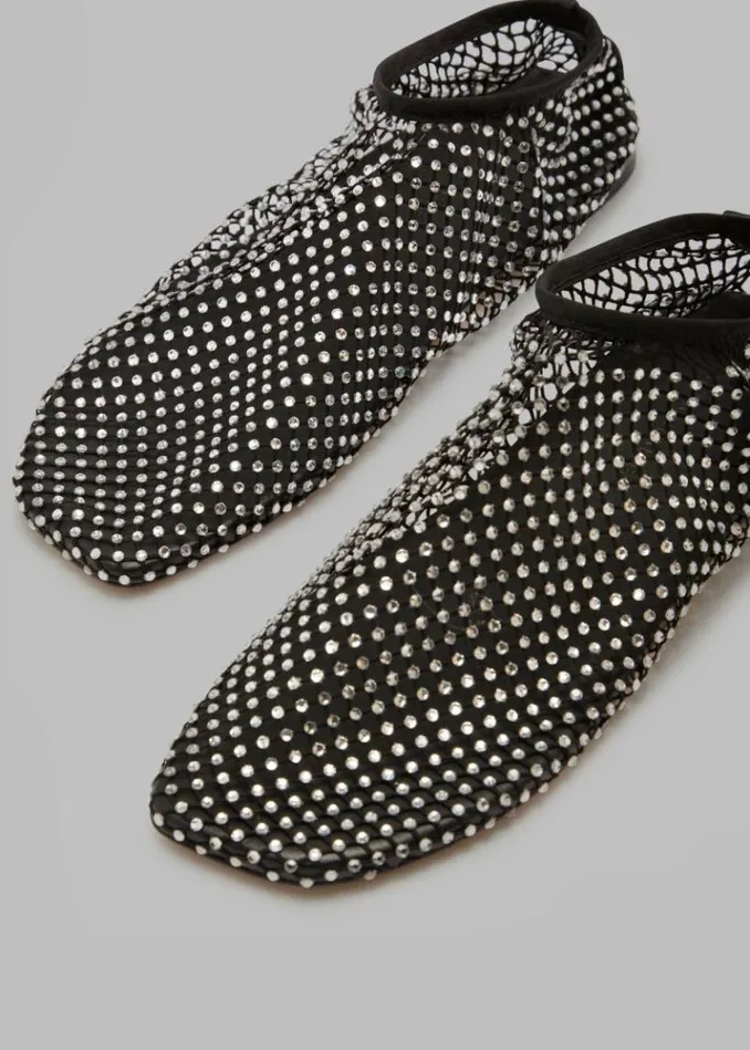 Women The Frankie Shop Christopher Esber Minette Flat 8211 BlackClear Crystal Blackclear Crystal