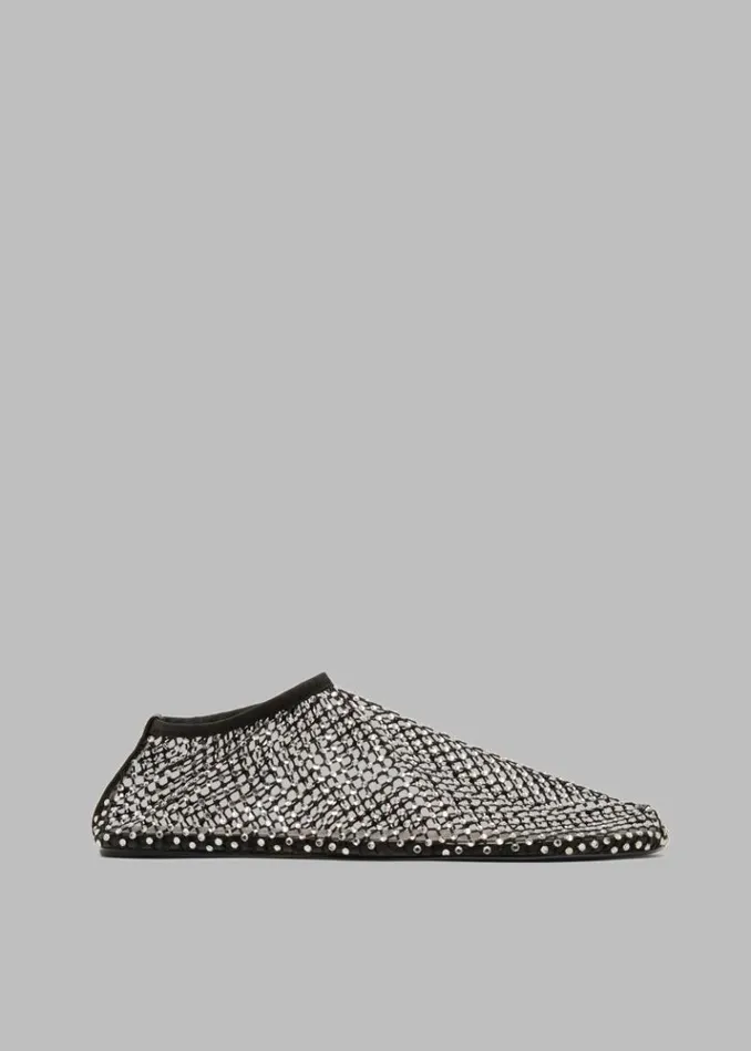 Women The Frankie Shop Christopher Esber Minette Flat 8211 BlackClear Crystal Blackclear Crystal