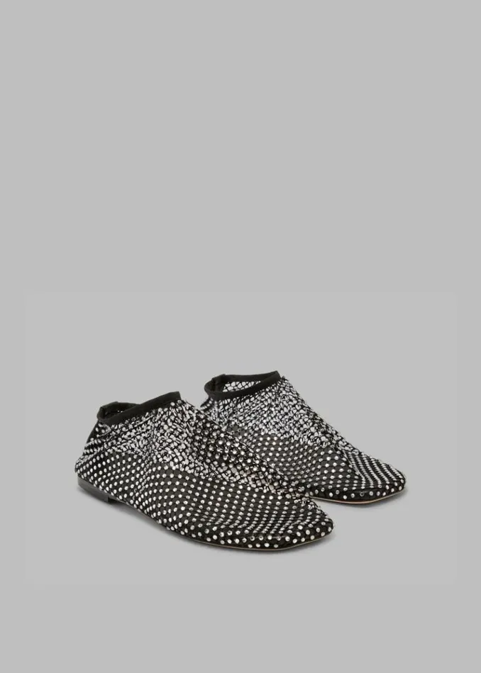 Women The Frankie Shop Christopher Esber Minette Flat 8211 BlackClear Crystal Blackclear Crystal