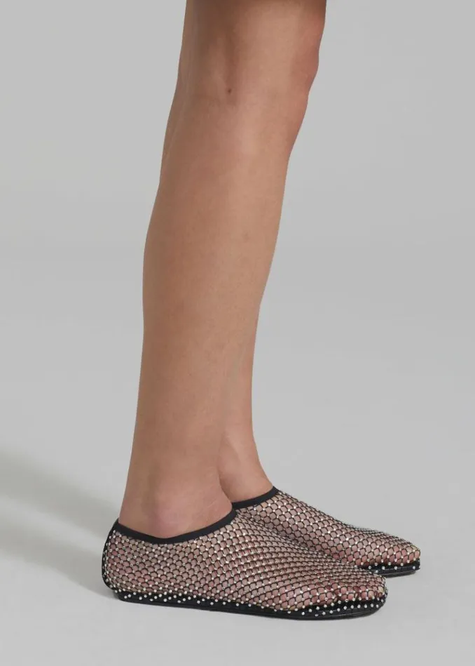 Women The Frankie Shop Christopher Esber Minette Flat 8211 BlackClear Crystal Blackclear Crystal