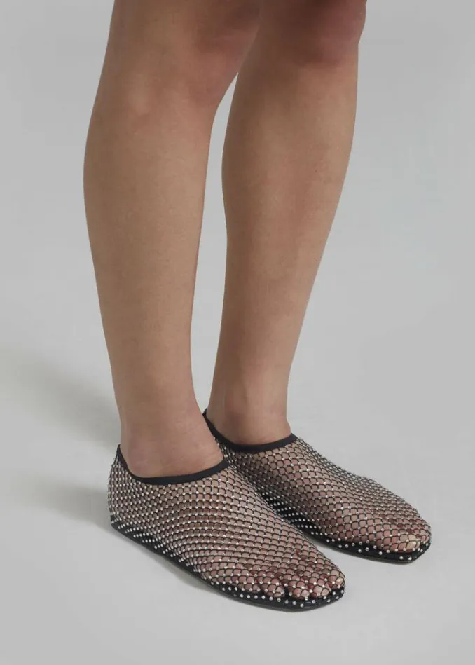 Women The Frankie Shop Christopher Esber Minette Flat 8211 BlackClear Crystal Blackclear Crystal