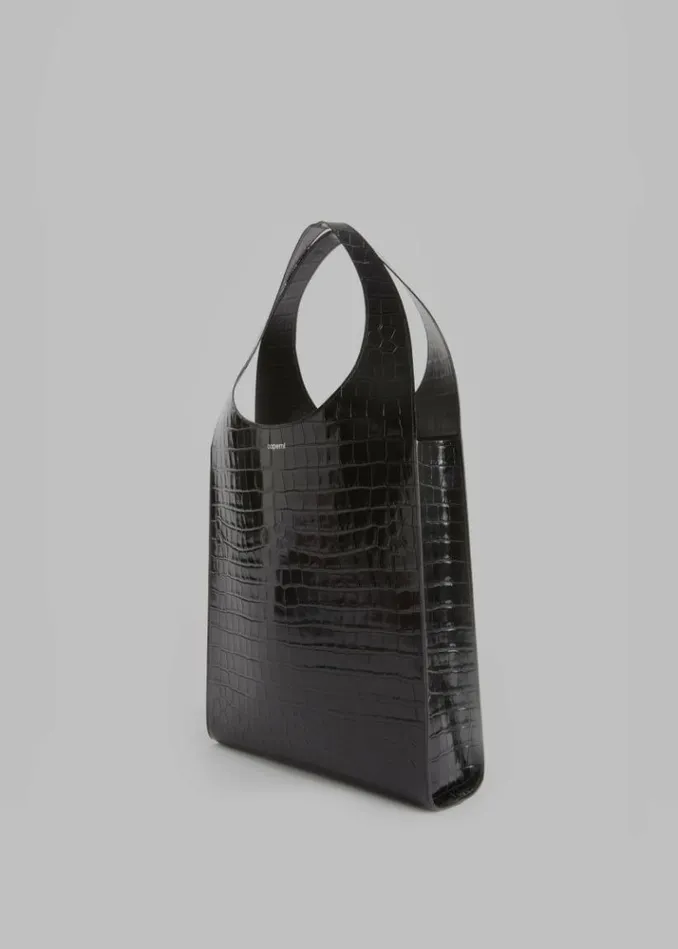 Women The Frankie Shop Coperni Croco Swipe Tote Bag 8211 Black Black