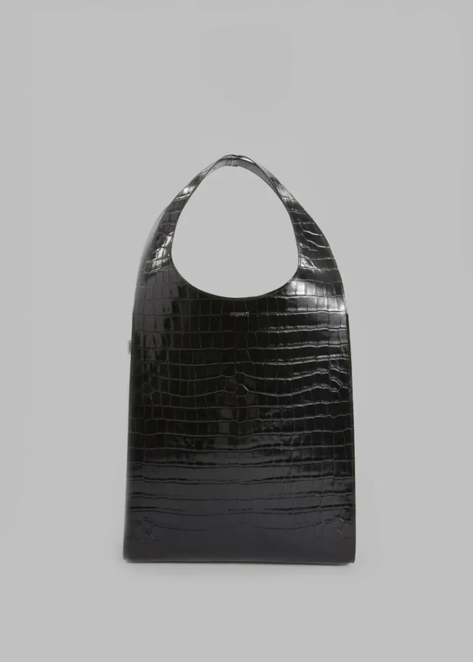 Women The Frankie Shop Coperni Croco Swipe Tote Bag 8211 Black Black