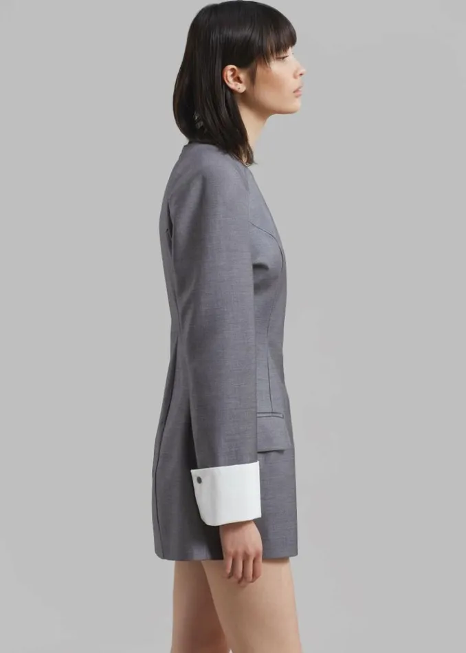 Women The Frankie Shop Eliza Padded Suit Dress 8211 Grey Grey