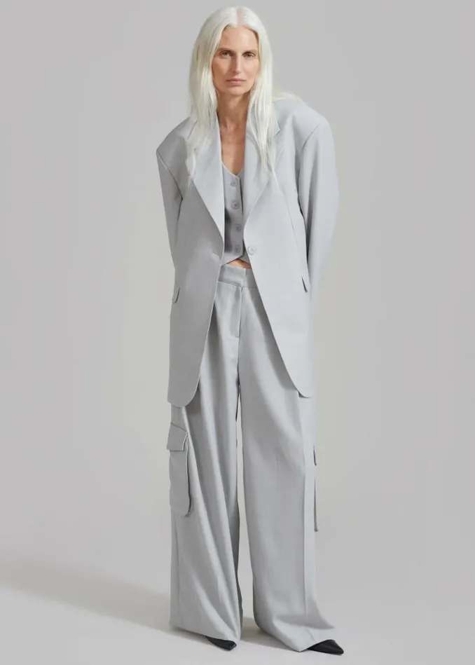 Women The Frankie Shop Gladys Cargo Pants 8211 Grey Grey