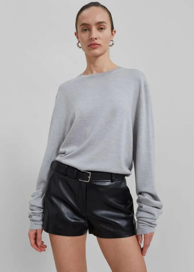 Women The Frankie Shop Kate Faux Leather Shorts 8211 Black Black