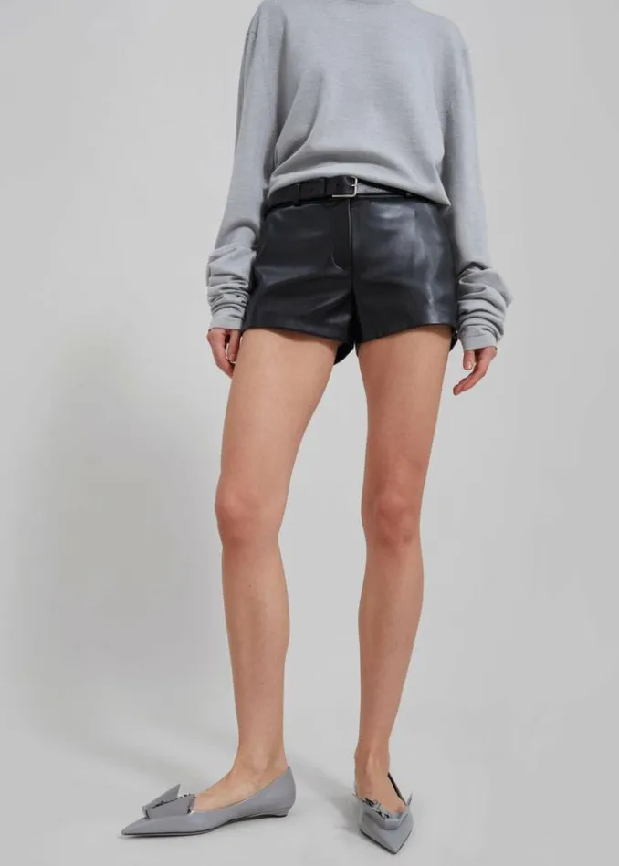 Women The Frankie Shop Kate Faux Leather Shorts 8211 Black Black