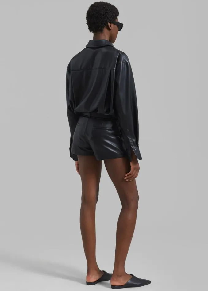 Women The Frankie Shop Kate Faux Leather Shorts 8211 Black Black