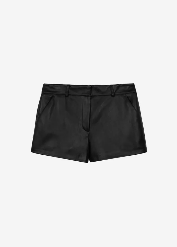 Women The Frankie Shop Kate Faux Leather Shorts 8211 Black Black