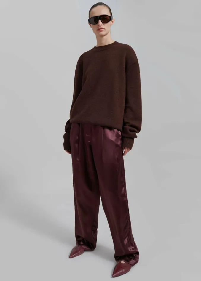 Women The Frankie Shop Loulou Studio Vione Pants 8211 Midnight Bordeaux Midnight Bordeaux