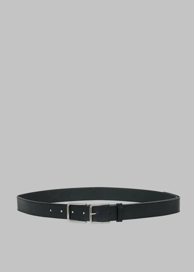 Women The Frankie Shop Willow Double Buckle Leather Belt 8211 Black Black