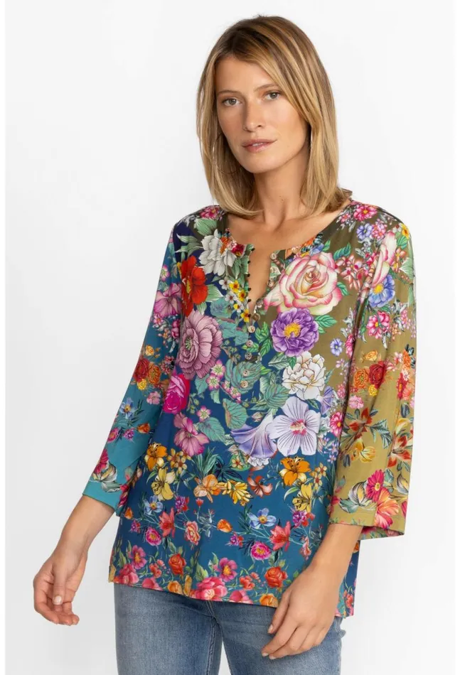 Women The Janie Favorite Button Front Henley Neutra Johnny Was Tops
