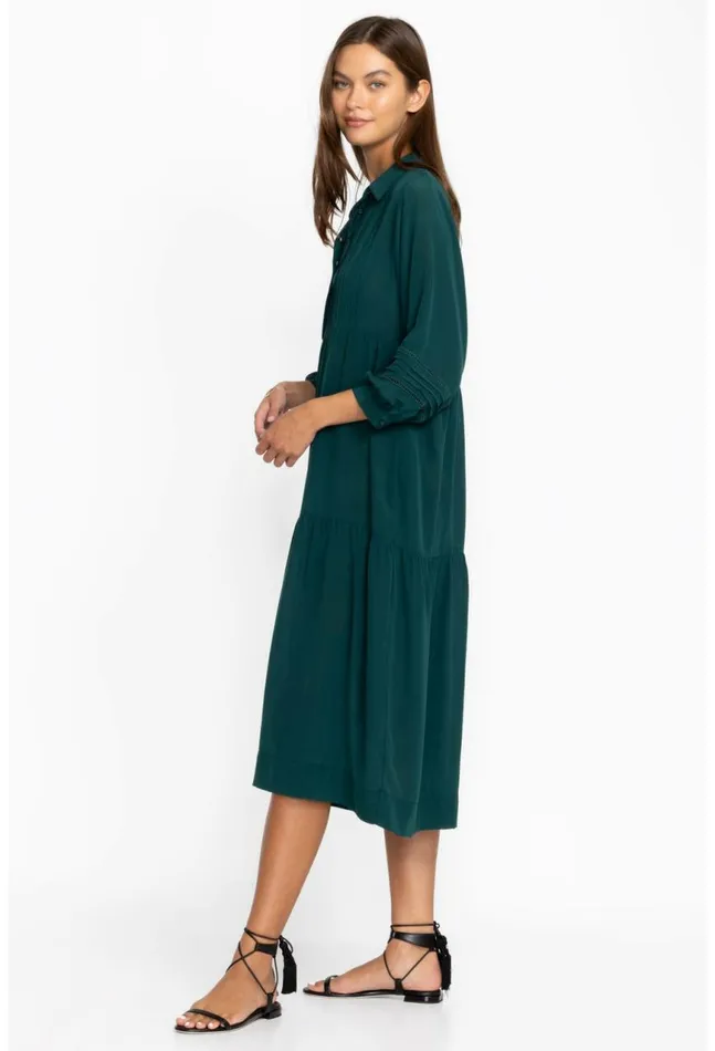 Women Tiered Henley Dress Ponderosa Pine Johnny Was Dresses