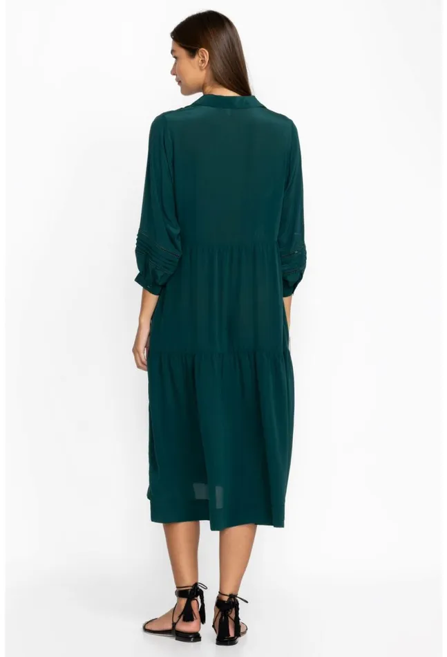 Women Tiered Henley Dress Ponderosa Pine Johnny Was Dresses